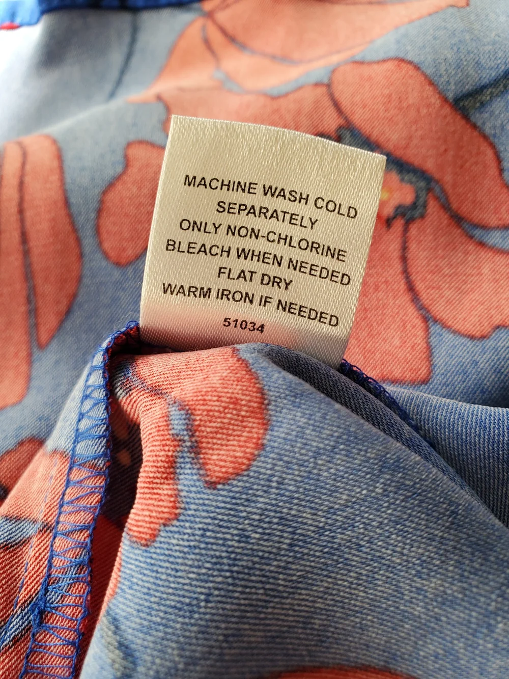41 Hawthorn Blue Dress with Red Floral Print - Picture 9 of 9